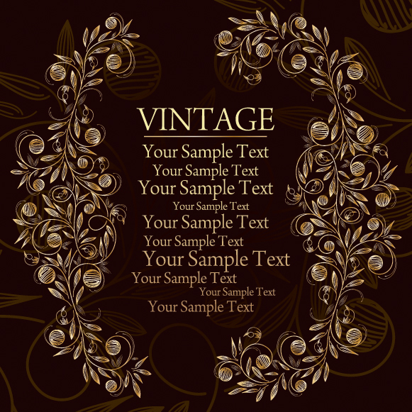 vintage background flowers decor symmetric handdrawn design