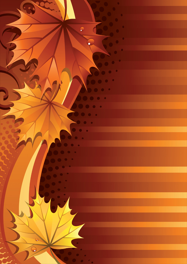 autumn background dark orange leaves curves decor