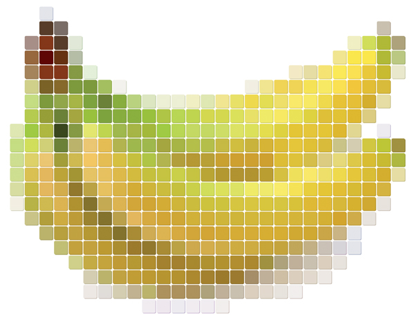 banana background blurred pixel squares decor