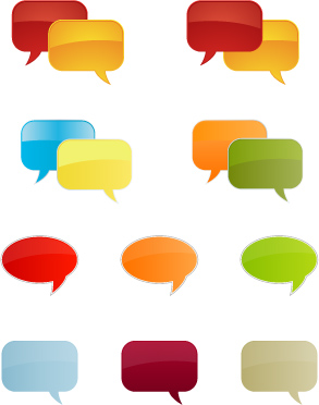 speech bubble templates modern shiny flat colored design