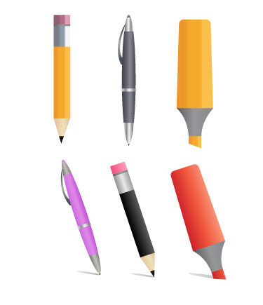 pen icons modern colored design