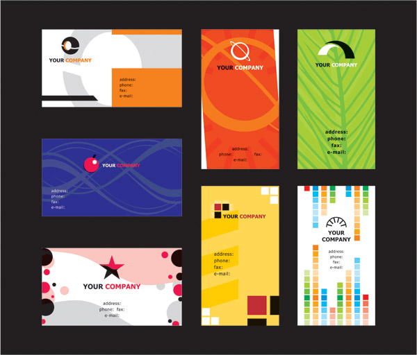 card templates modern colored abstract nature themes