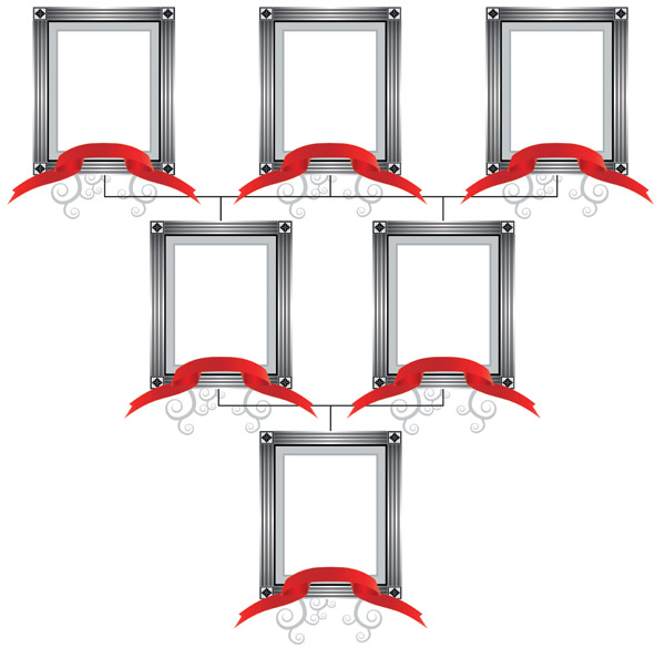 frames templates classical design 3d red ribbon decor