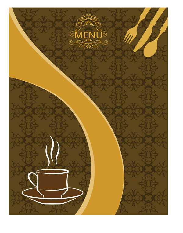 menu cover template dishnware icons sketch classical decor