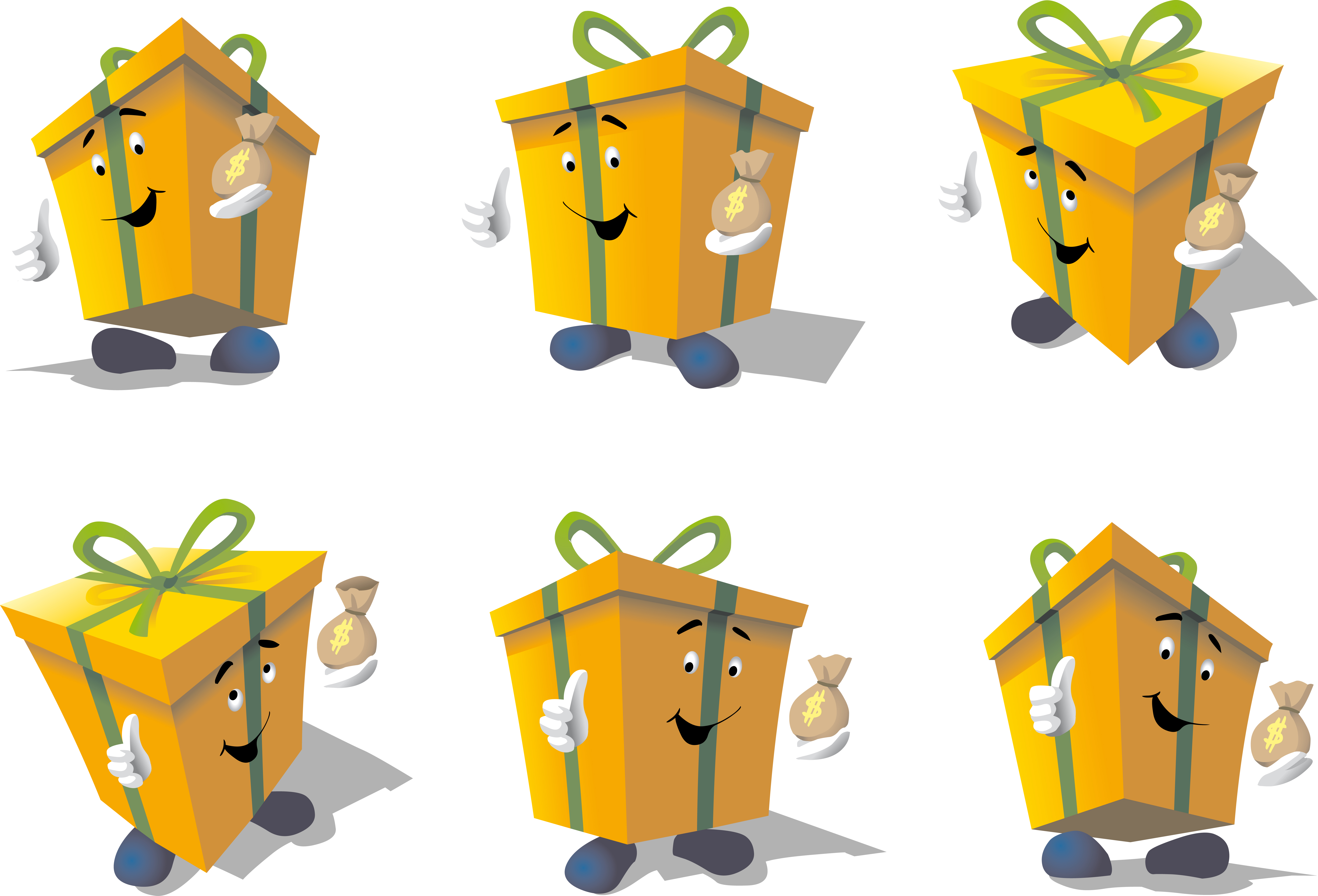 present box icons cute stylized 3d design