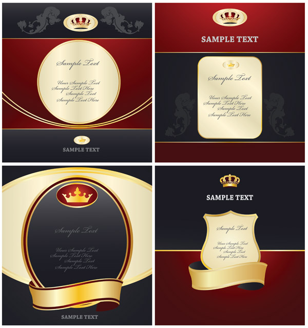 label templates elegant royal decor black red design