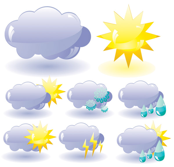 weather design elements clouds sun icons modern design