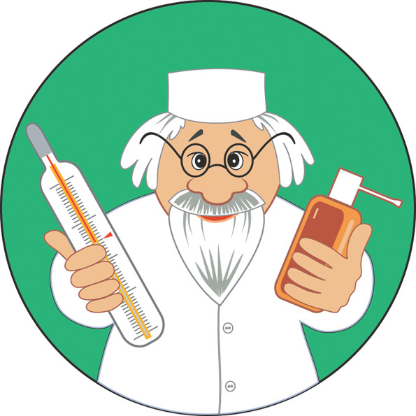 medical background doctor icon cartoon character circle isolation