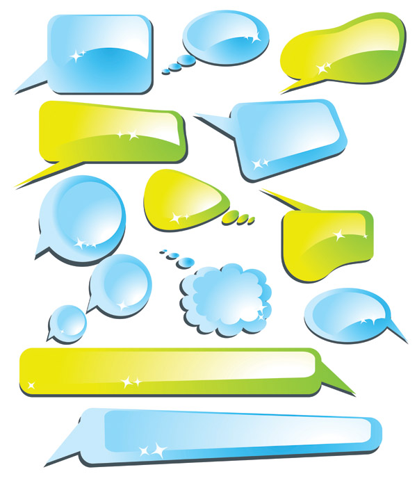 communication bubbles templates modern shiny colored shapes