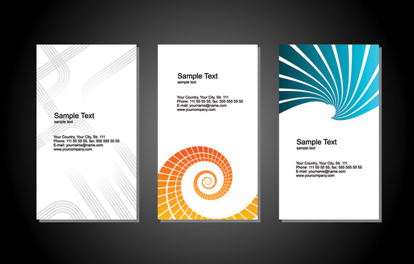 card templates bright modern abstract curved decor