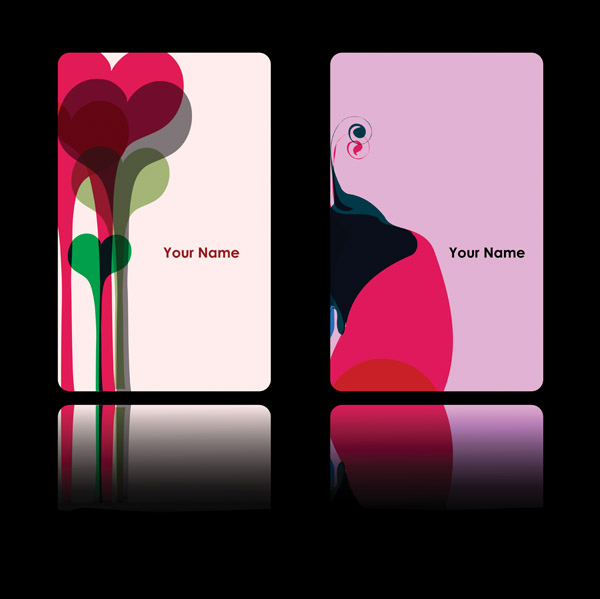 card templates hearts shapes abstract decor colorful design