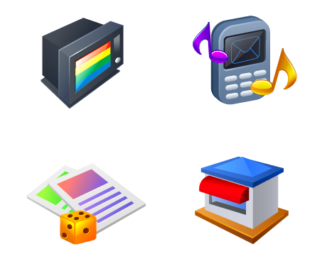 appliances icons colored 3d design