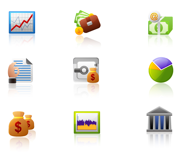 finance icons multicolored modern design