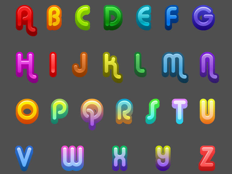 alphabet background modern colorful capital letters decor