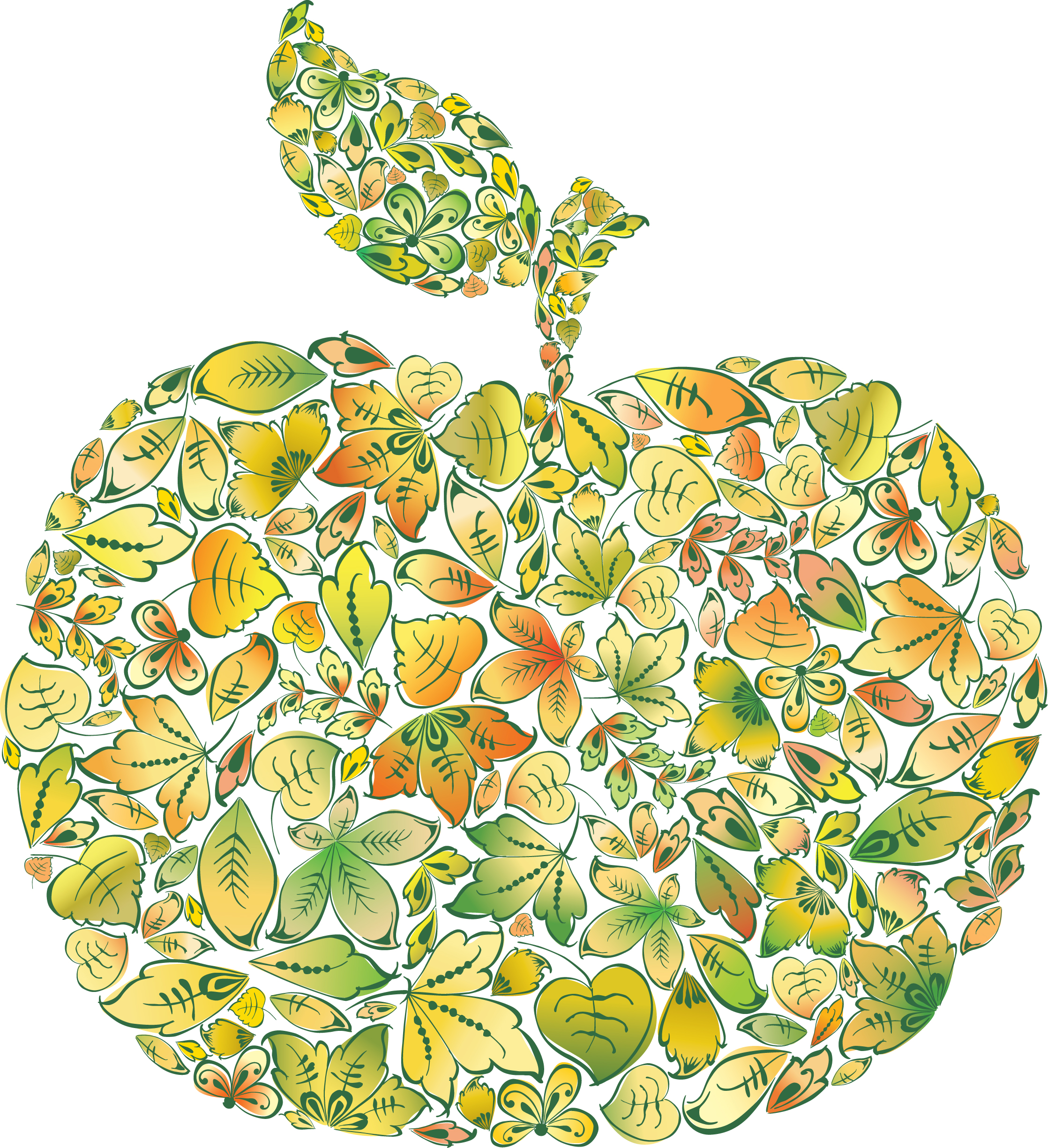 apple background colorful leaves layout decor