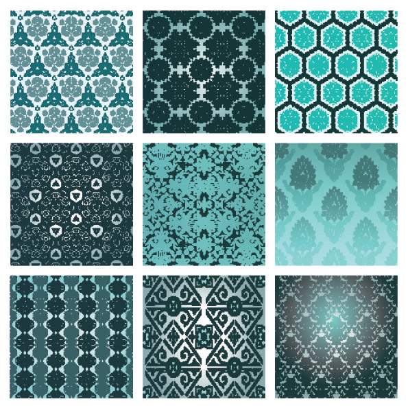 pattern templates collection colored symmetrical repeating decor