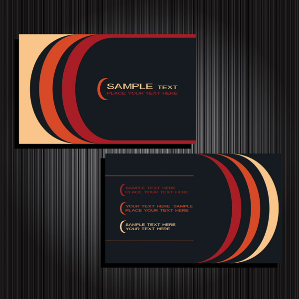 name card templates modern design colorful curves ornament