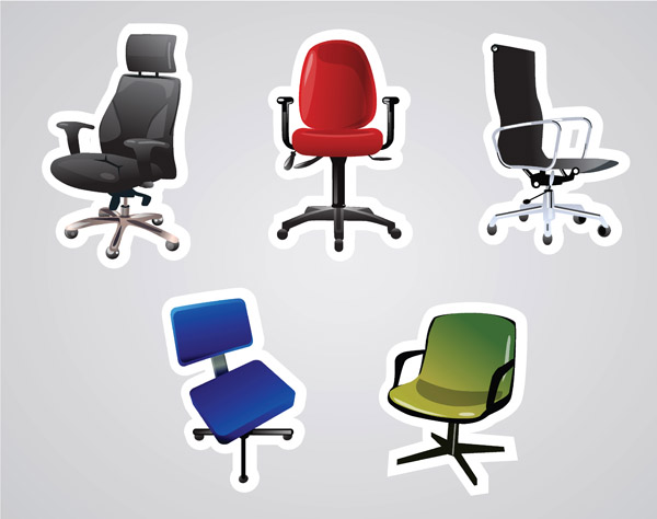 office chair icon modern colored 3d design