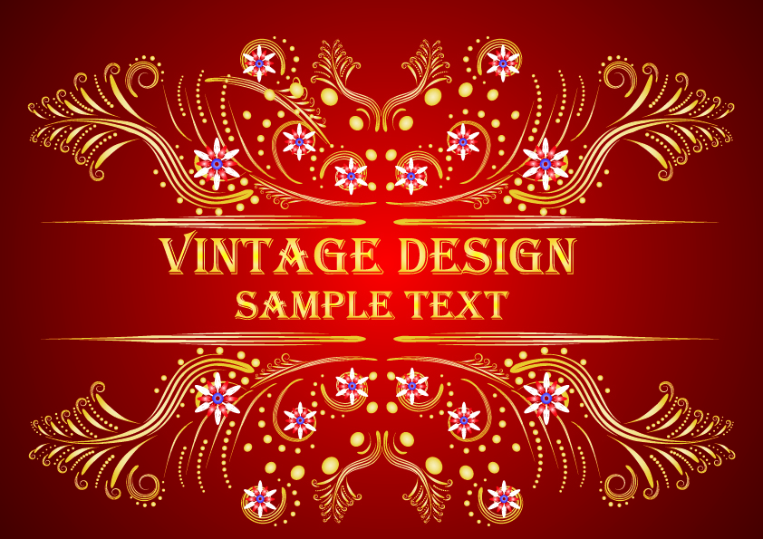 decorative background vintage symmetrical pattern red design