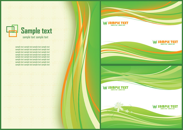 abstract background templates green dynamic curves ornament