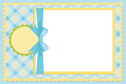 baby shower card template checkered ribbon paper cut