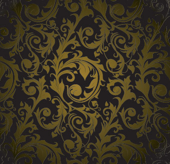 traditional pattern template dark design curves flowers decor