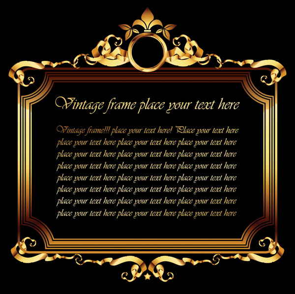 frame template classical elegant symmetrical golden decor