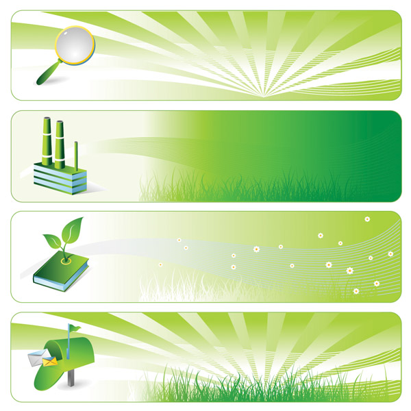 ecological background templates green object icons decor