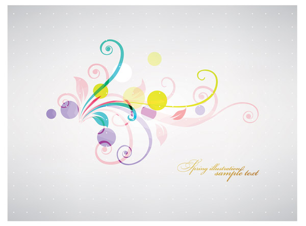 floral background colorful curves decor