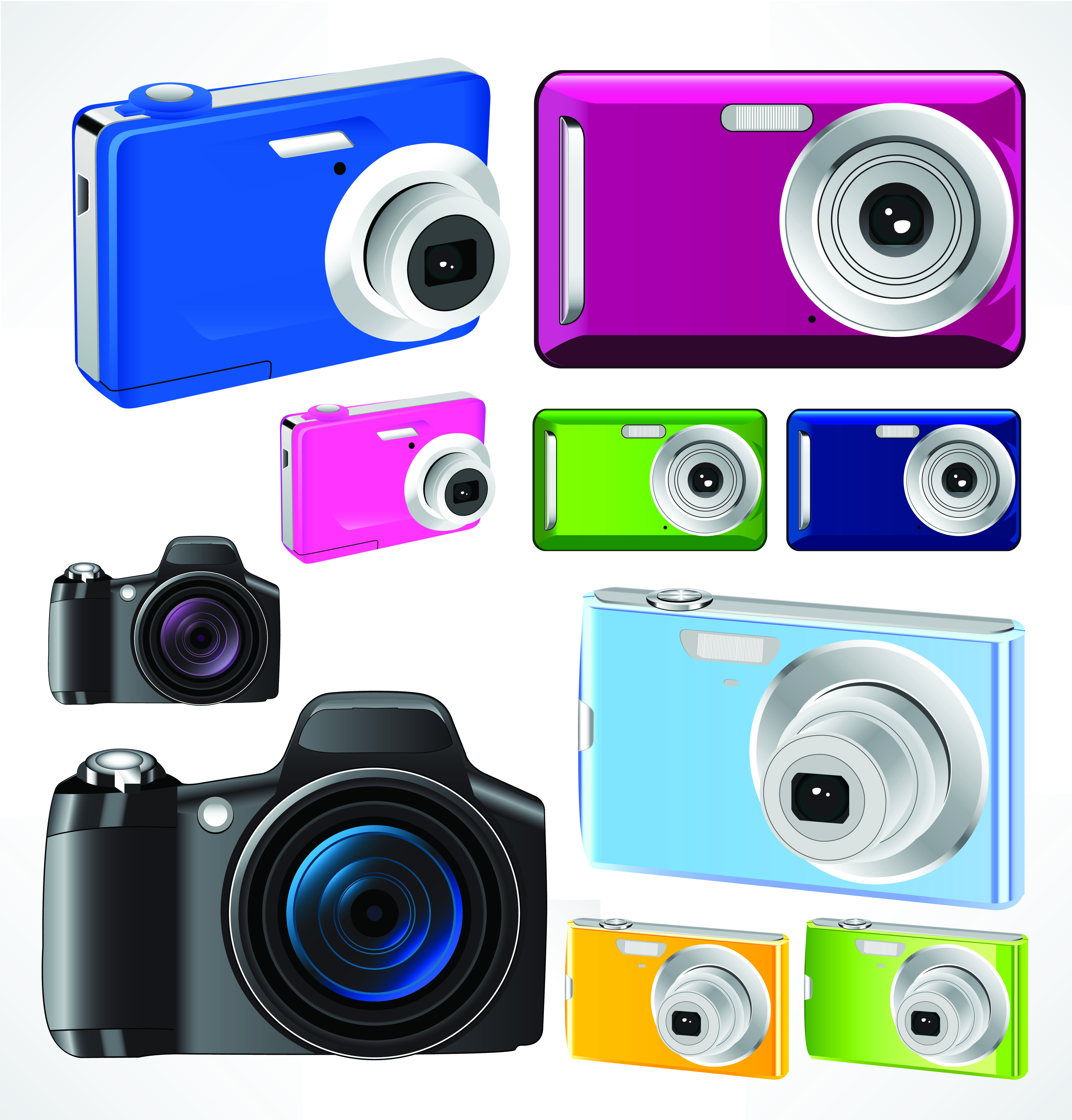 camera icons colored modern design