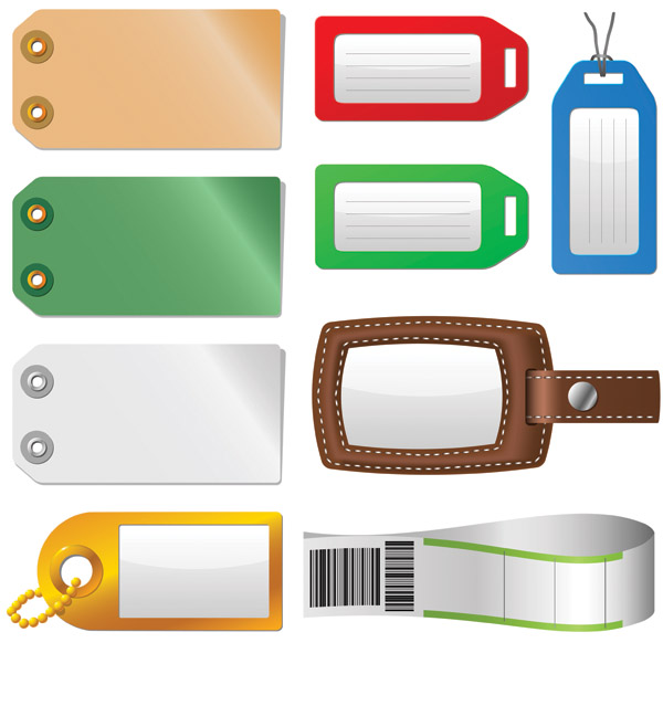 hang tags templates colored modern vertical horizontal shapes