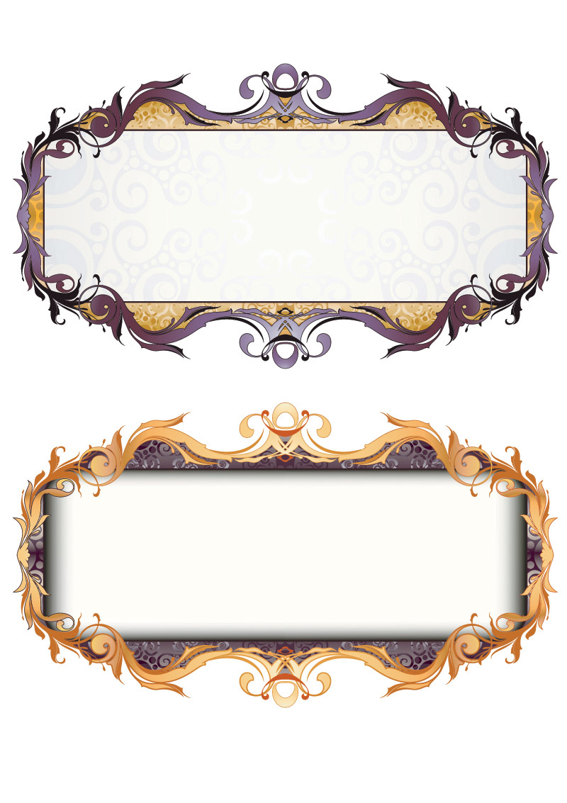 decorative frame templates colored elegant symmetric curves decor