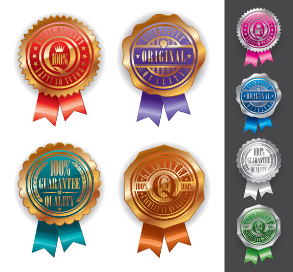 medal label templates shiny colored serrated circles decor