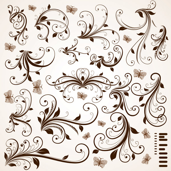 pattern decorative design elements classical curves ornament