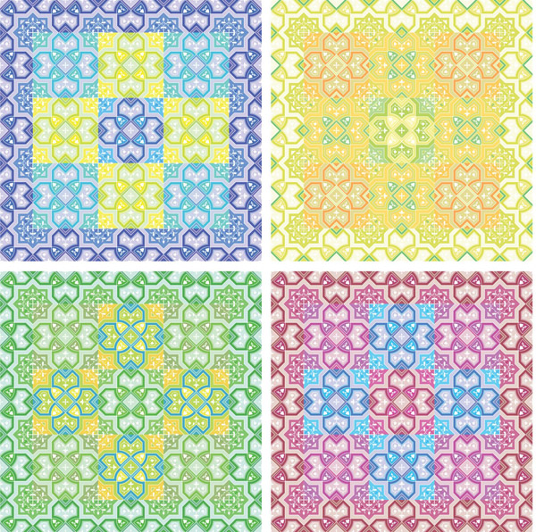 flower pattern templates colorful flat symmetrical decor