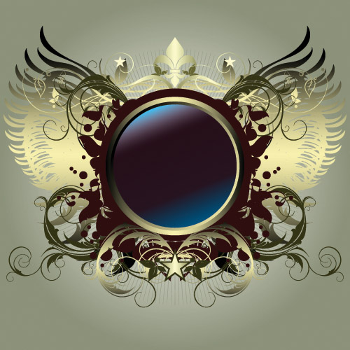 decorative background wings sphere icon modern symmetrical design