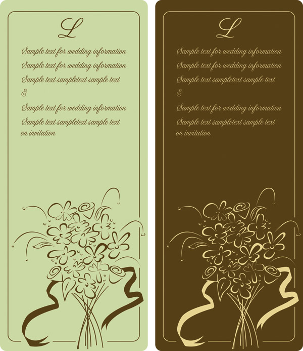 card templates classical design flowers icons sketch