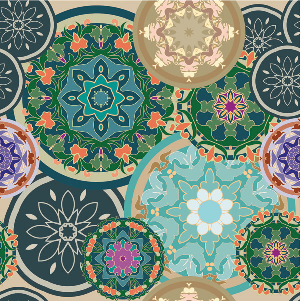 decorative background traditional pattern circles isolation