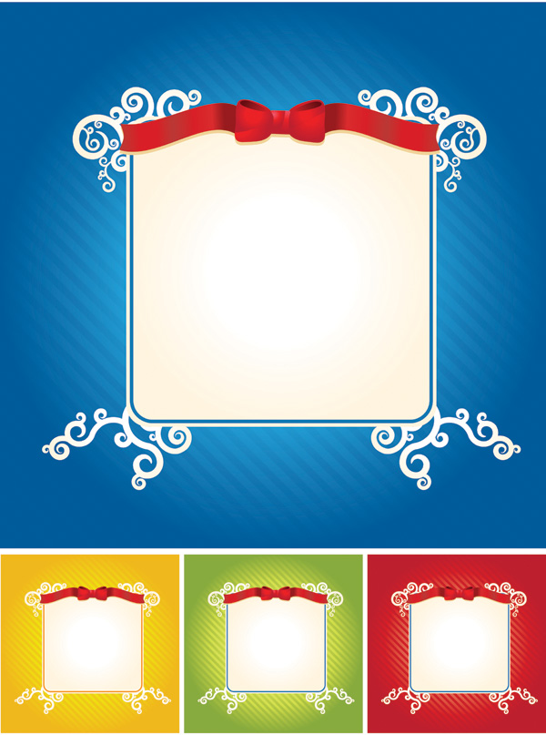 border templates 3d red ribbon decor classical design