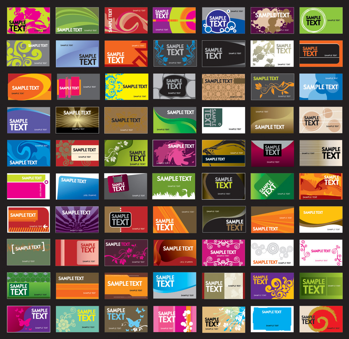 business card templates collection colorful abstract decor