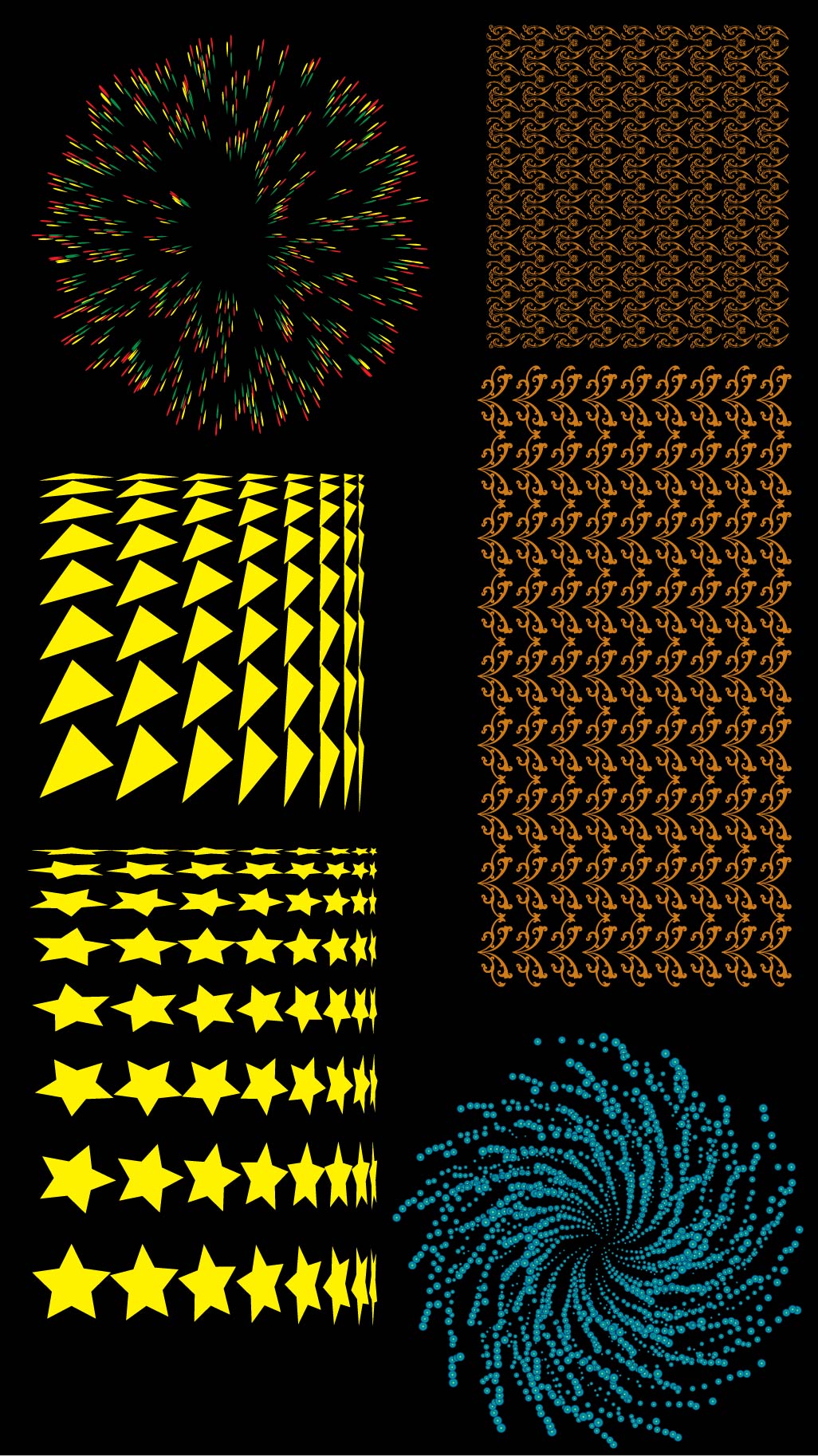 fireworks design elements repeating shapes decor