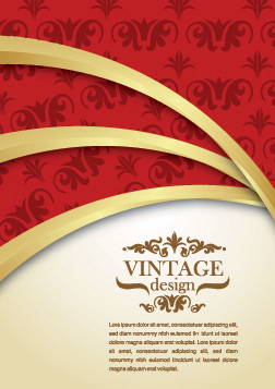 decorative background templates vintage elegant golden red decor