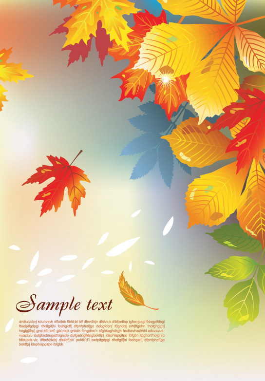 autumn background templates orange leaves decor