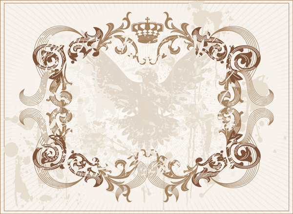 frame template royal design elegant classical symmetric curves