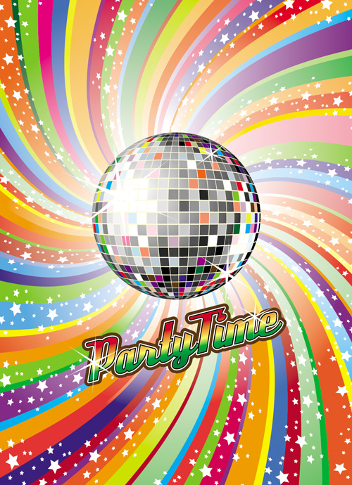 disco party background sparkling ball colorful twist decor