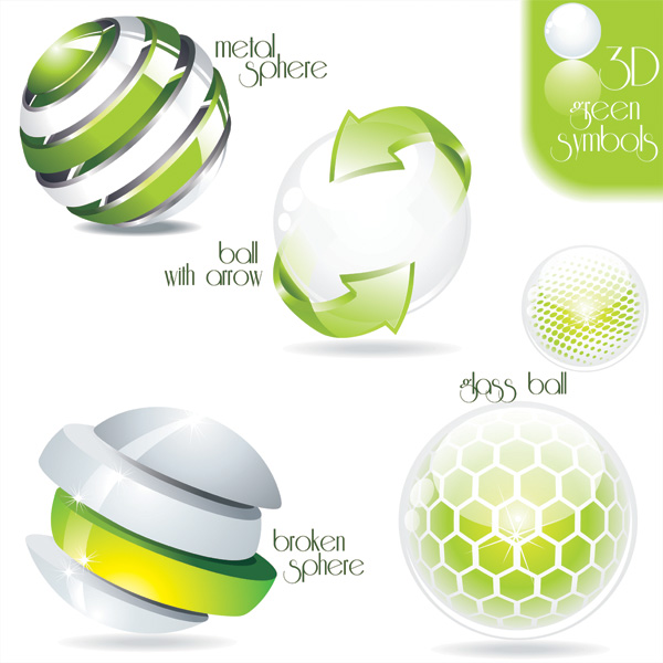 logotype templates modern bright green 3d spheres decor