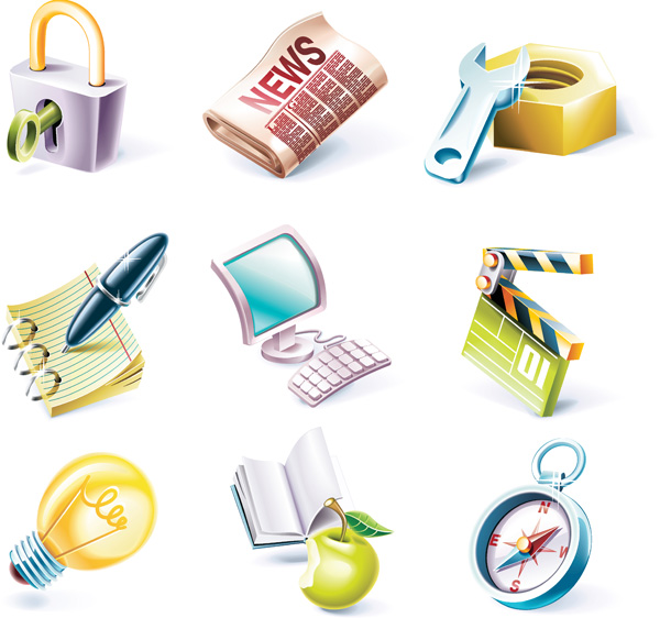 ui icons templates modern colored 3d design