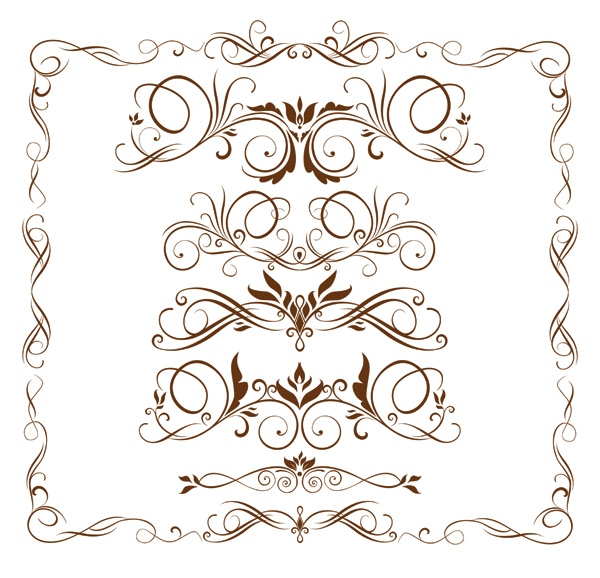 frame design elements classical symmetric curves decor