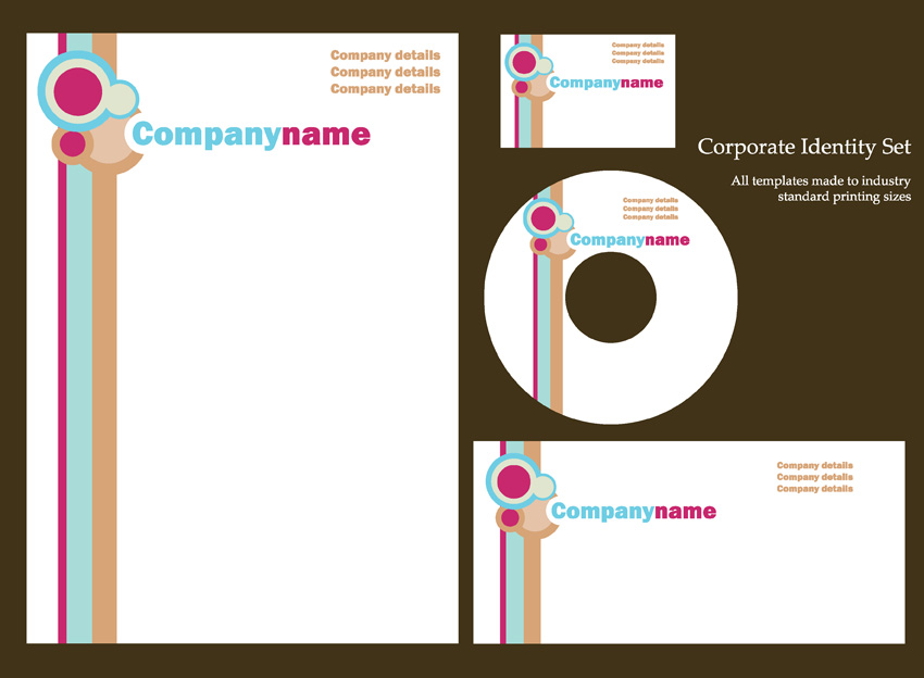 corporate identity sets modern abstract circles decor