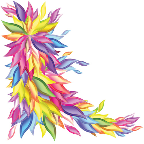 decorative background bright colorful flower leaf decor